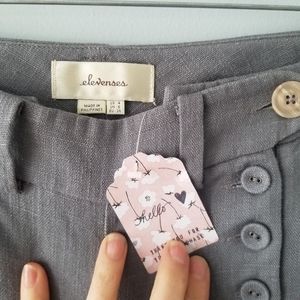 Anthropology Elevenses linen blend wide leg pants